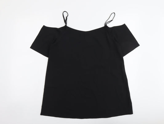 Womens UK Size 12 Be You Black Basic Blouse