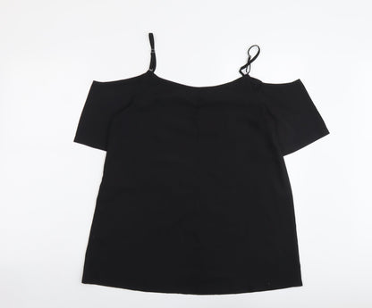 Womens UK Size 12 Be You Black Basic Blouse