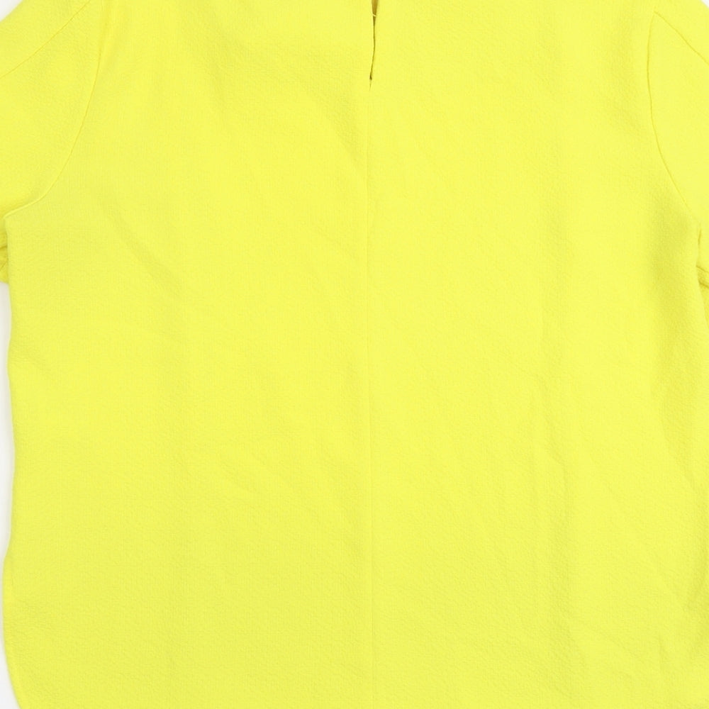 Atmosphere Womens Yellow Polyester Basic Blouse Size 12 Round Neck