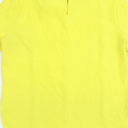 Atmosphere Womens Yellow Polyester Basic Blouse Size 12 Round Neck