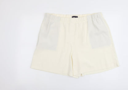 Marks and Spencer Womens Ivory Polyester Basic Shorts Size 20 L5 in Regular Pull On