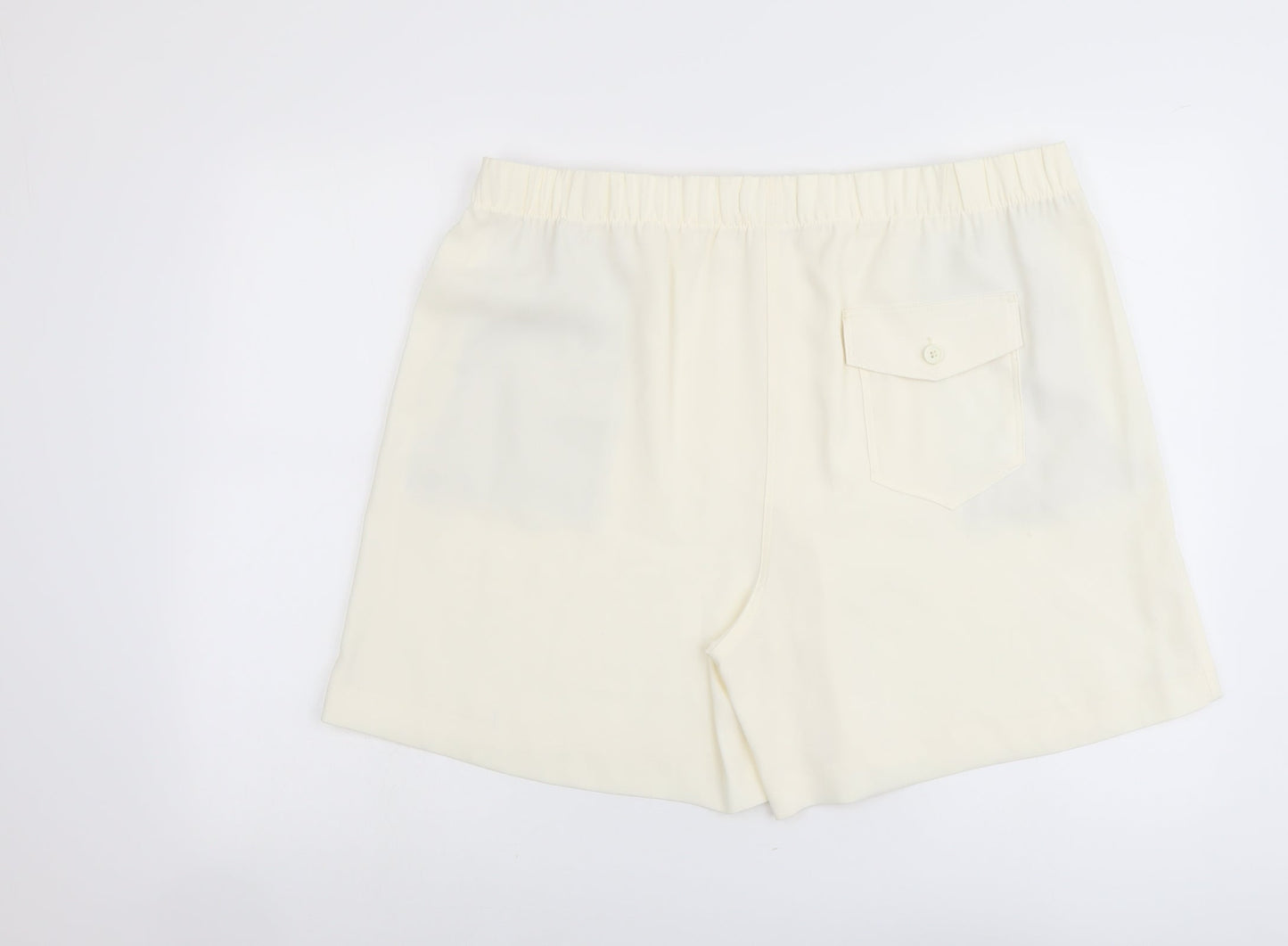 Marks and Spencer Womens Ivory Polyester Basic Shorts Size 20 L5 in Regular Pull On