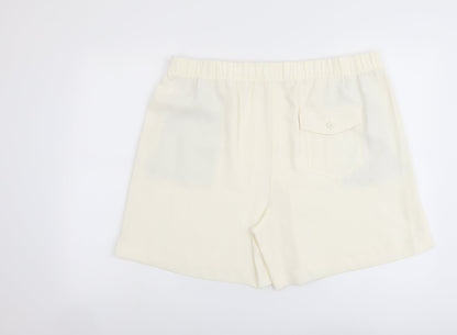 Marks and Spencer Womens Ivory Polyester Basic Shorts Size 20 L5 in Regular Pull On