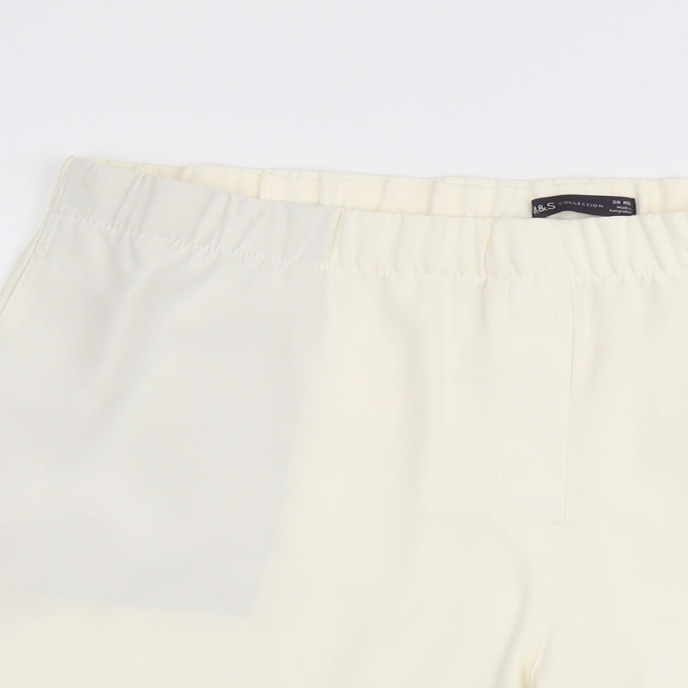 Marks and Spencer Womens Ivory Polyester Basic Shorts Size 20 L5 in Regular Pull On