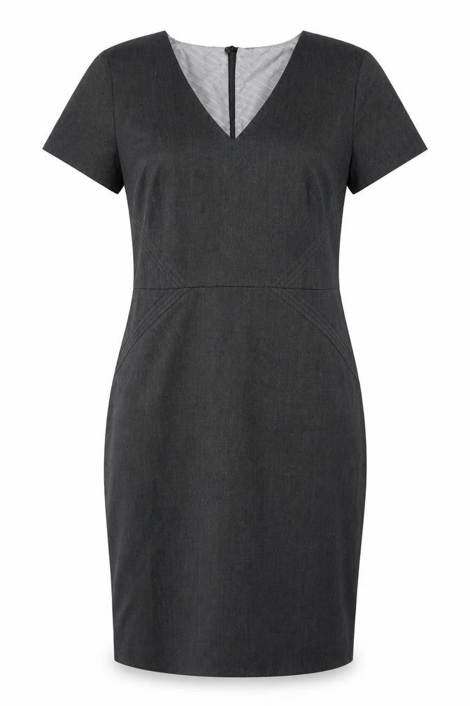 Marks and Spencer Womens Grey Polyester A-Line Size 12 V-Neck Zip