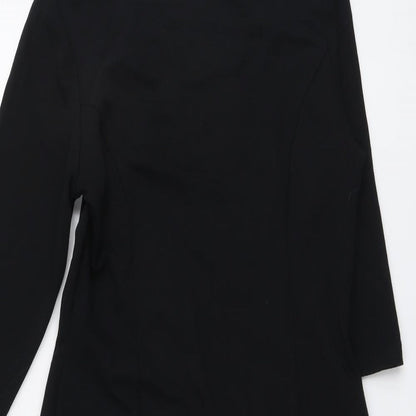 BHS Womens Black Polyester Trapeze & Swing Size 12 Round Neck Pullover