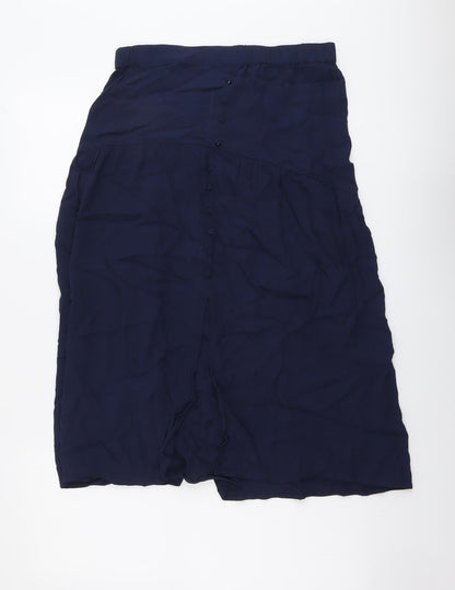 Marks and Spencer Womens Blue Viscose Swing Skirt Size 10
