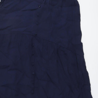 Marks and Spencer Womens Blue Viscose Swing Skirt Size 10