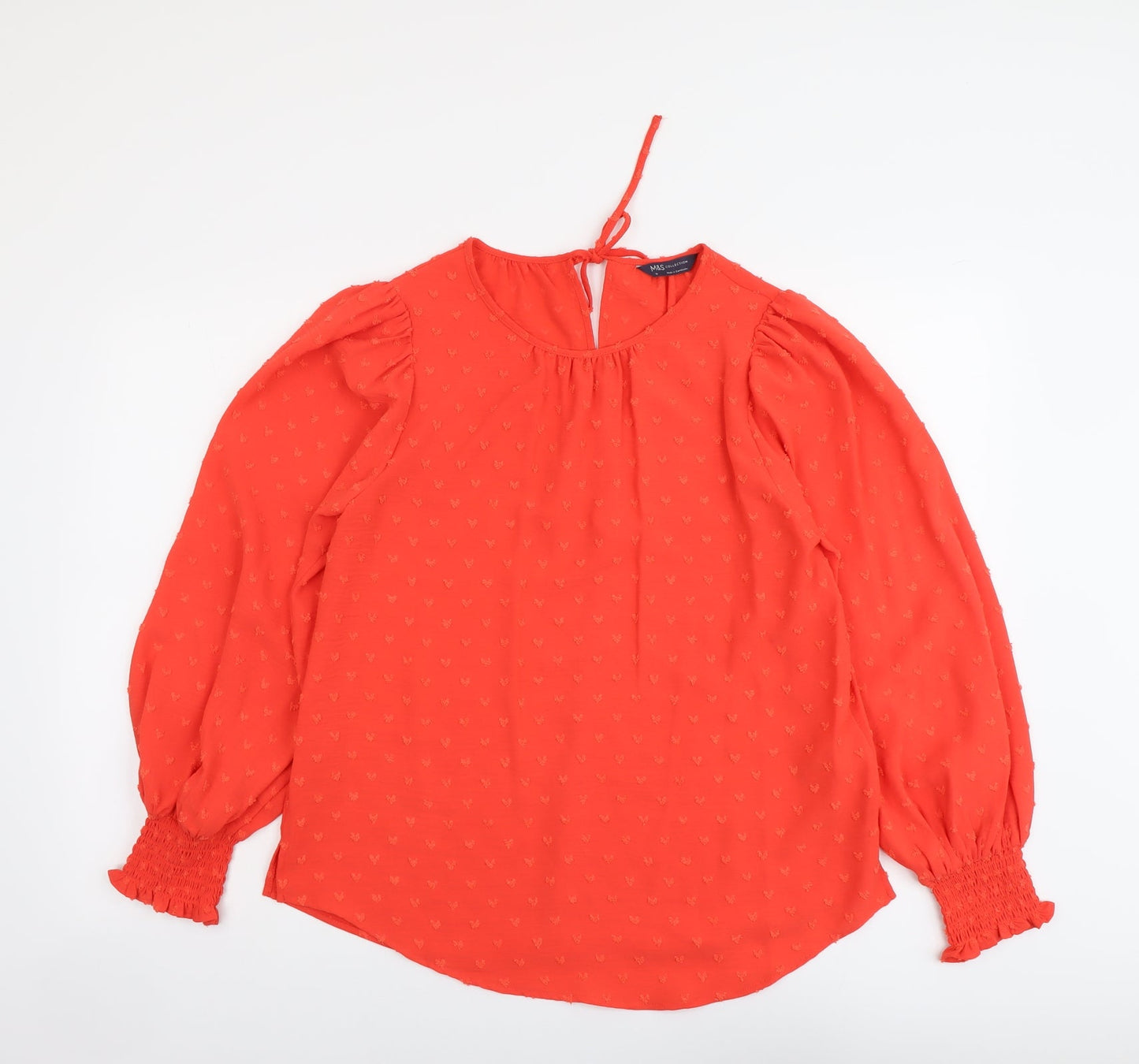 Womens UK Size 10 Marks and Spencer Orange Basic Blouse