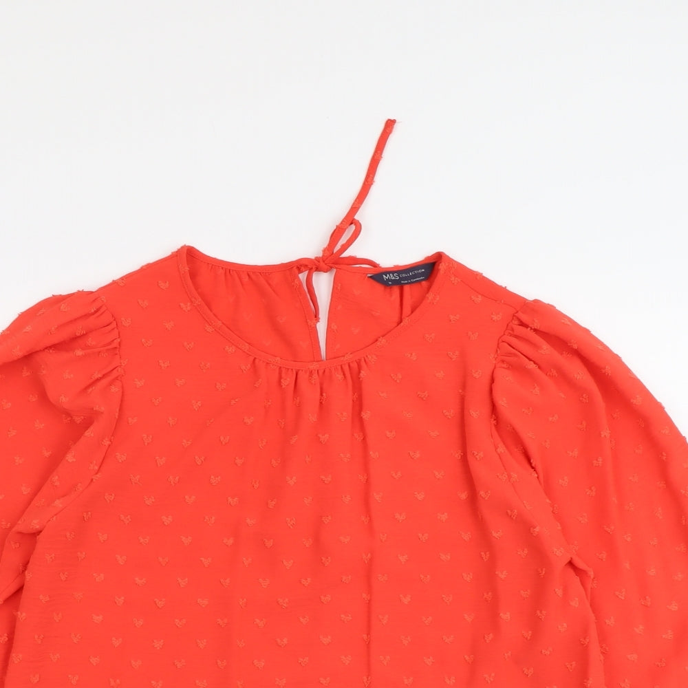 Womens UK Size 10 Marks and Spencer Orange Basic Blouse