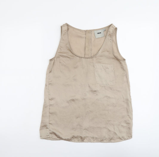Womens UK Size 8 ASOS Beige Basic Tank