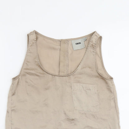 Womens UK Size 8 ASOS Beige Basic Tank