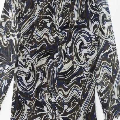 Stradivarius Womens Multicoloured Geometric Polyester A-Line Size M Round Neck Pullover