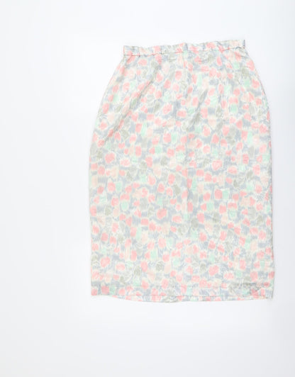 Gina Bacconi Womens Multicoloured Floral Polyester Straight & Pencil Skirt Size 16 Zip