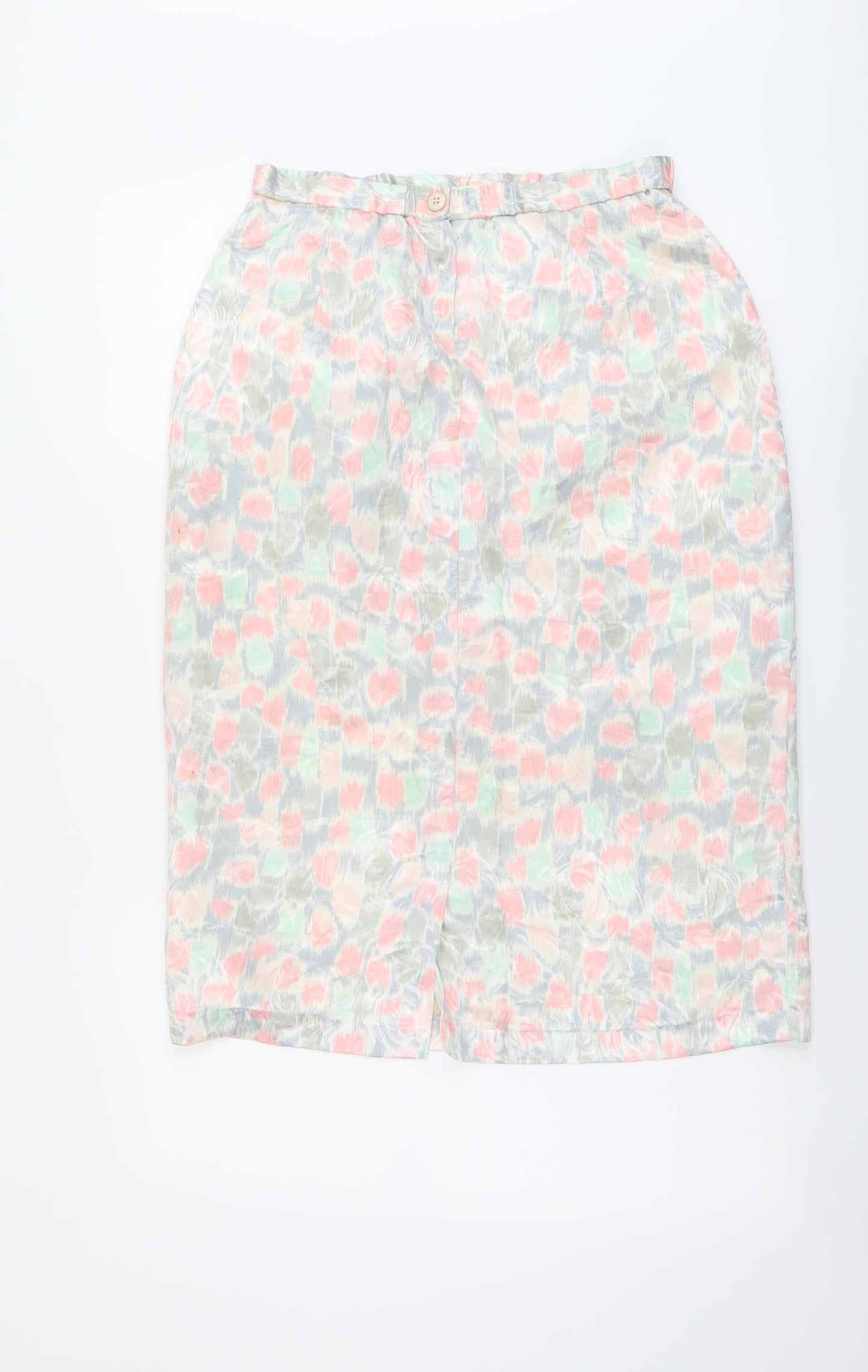Gina Bacconi Womens Multicoloured Floral Polyester Straight & Pencil Skirt Size 16 Zip