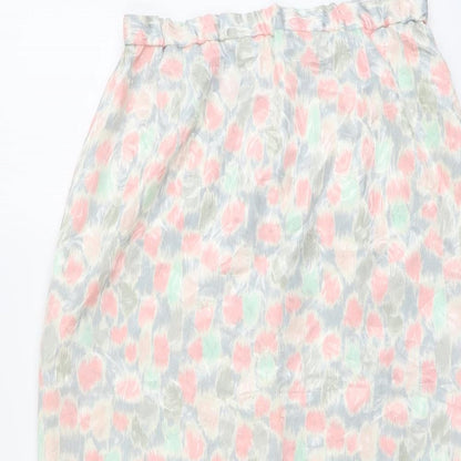 Gina Bacconi Womens Multicoloured Floral Polyester Straight & Pencil Skirt Size 16 Zip