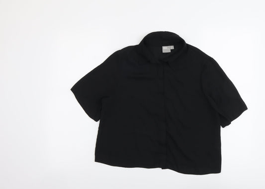 Womens UK Size 10 ASOS Black Basic Button-Up