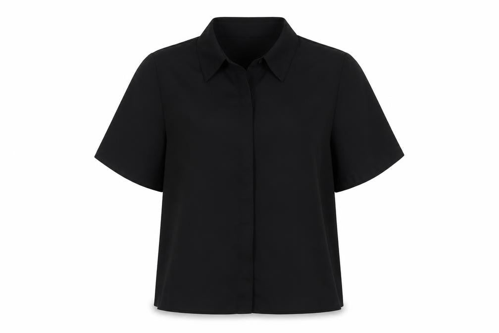 Womens UK Size 10 ASOS Black Basic Button-Up
