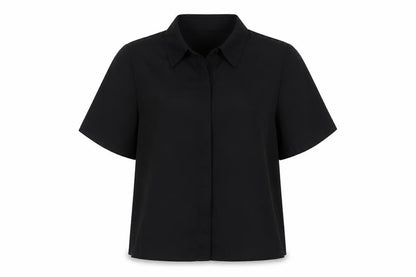 Womens UK Size 10 ASOS Black Basic Button-Up