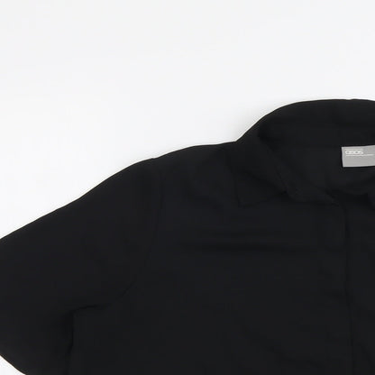 Womens UK Size 10 ASOS Black Basic Button-Up