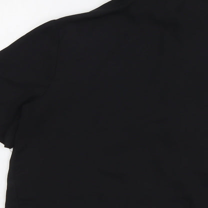 Womens UK Size 10 ASOS Black Basic Button-Up