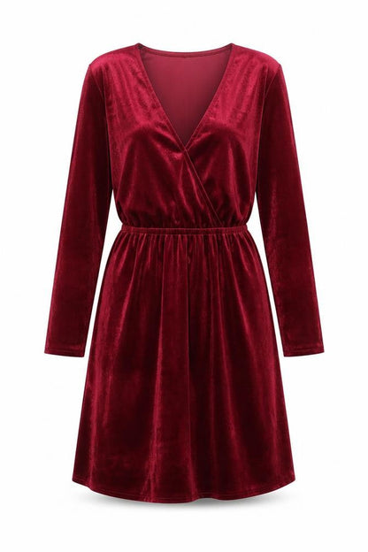 H&M Womens Red Polyester Fit & Flare Size 4 V-Neck Pullover