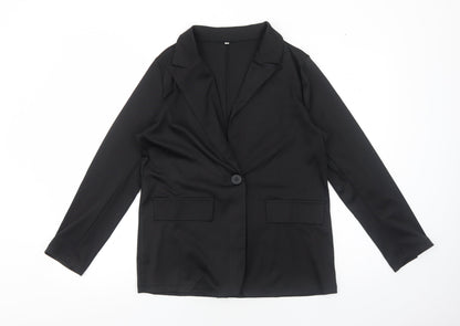 Preworn Womens Black Jacket Blazer Size M Button