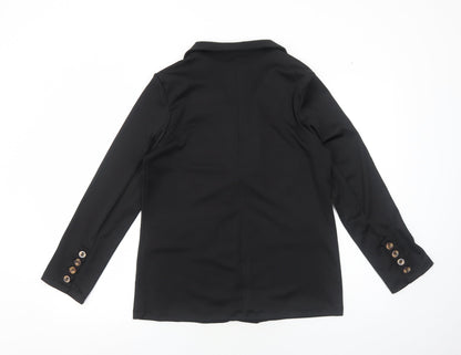 Preworn Womens Black Jacket Blazer Size M Button