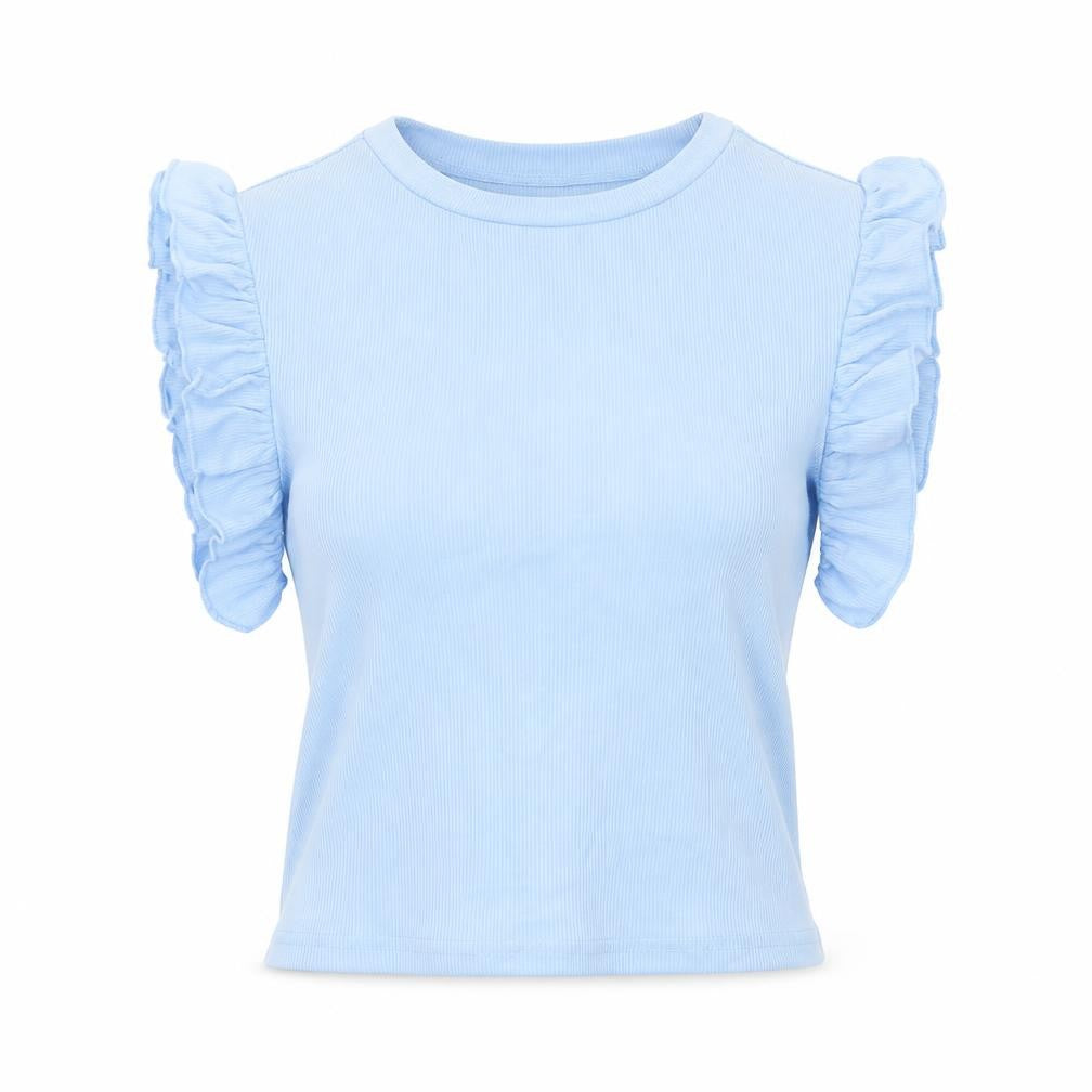 Womens UK Size XS SheIn Blue Cropped T-Shirt