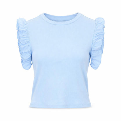 Womens UK Size XS SheIn Blue Cropped T-Shirt