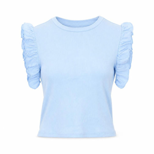 Womens UK Size XS SheIn Blue Cropped T-Shirt