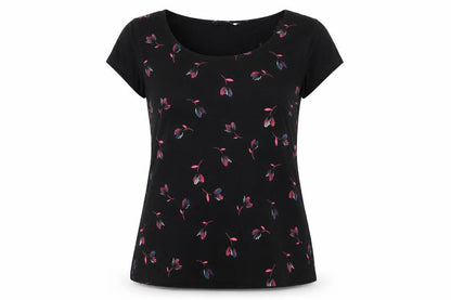 Womens UK Size S Preworn Black Basic T-Shirt