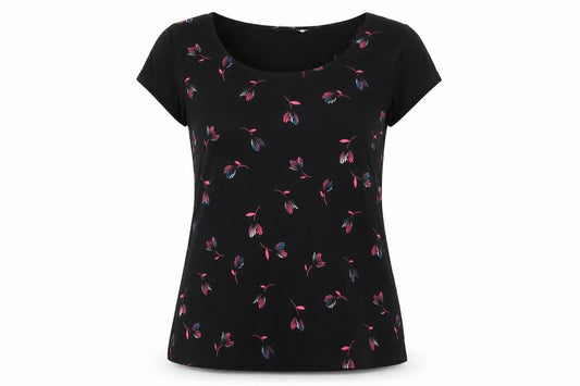 Womens UK Size S Preworn Black Basic T-Shirt