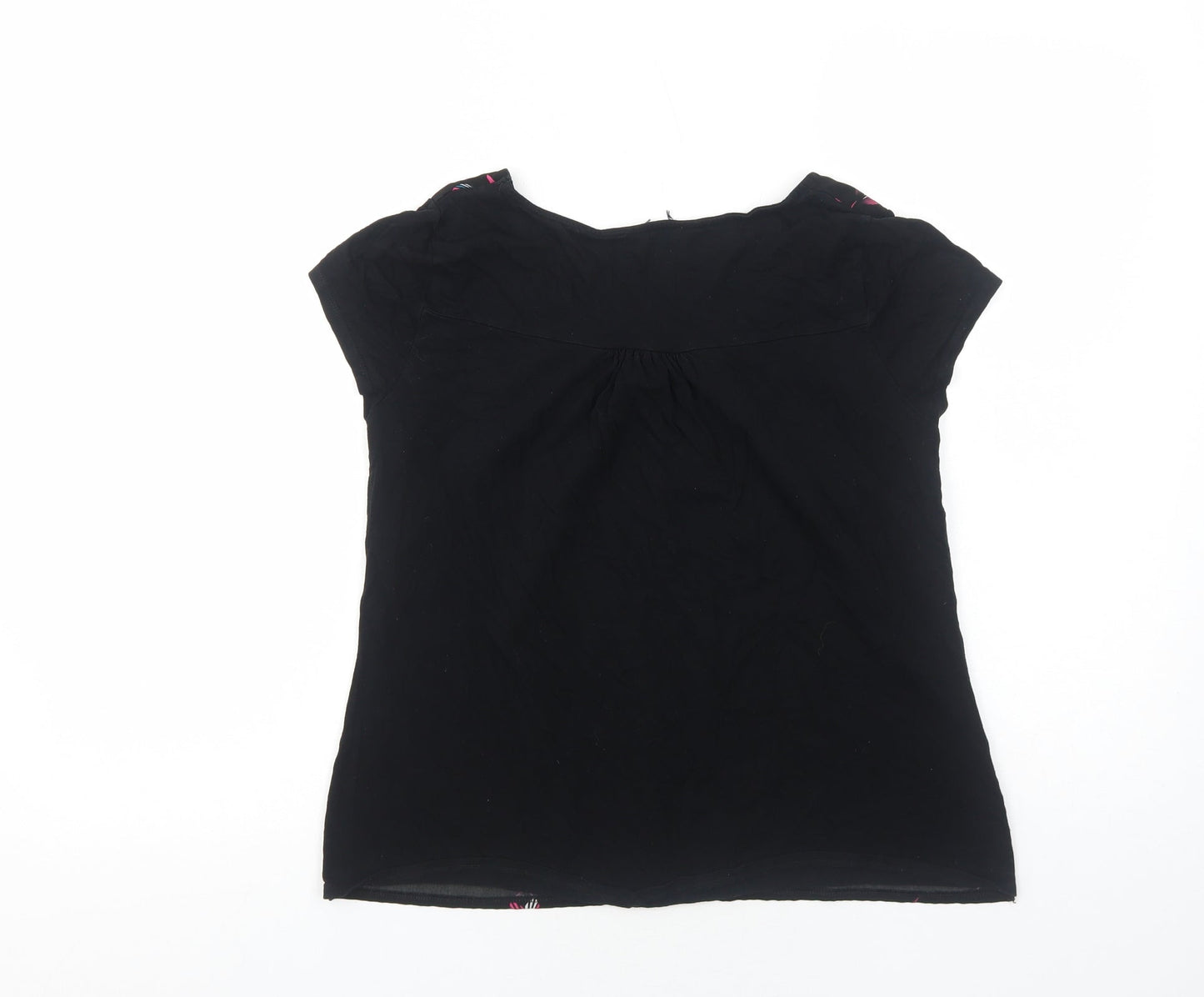 Womens UK Size S Preworn Black Basic T-Shirt
