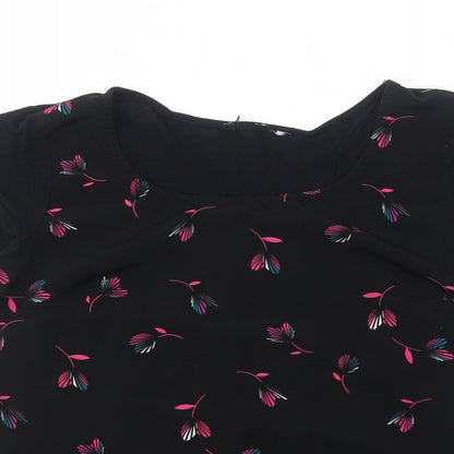 Womens UK Size S Preworn Black Basic T-Shirt