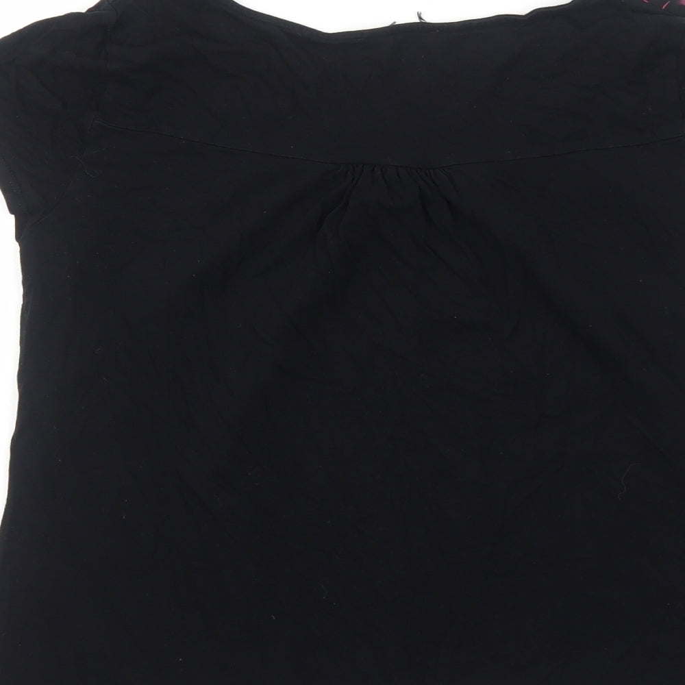 Womens UK Size S Preworn Black Basic T-Shirt