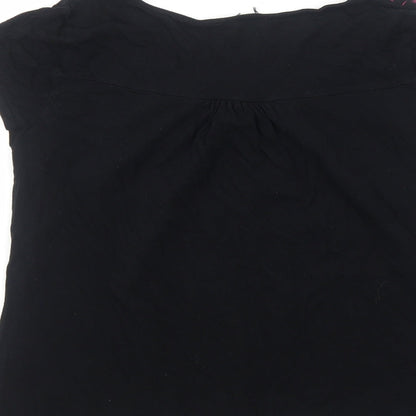 Womens UK Size S Preworn Black Basic T-Shirt