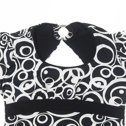 Womens UK Size XL BASSINI Black Basic T-Shirt