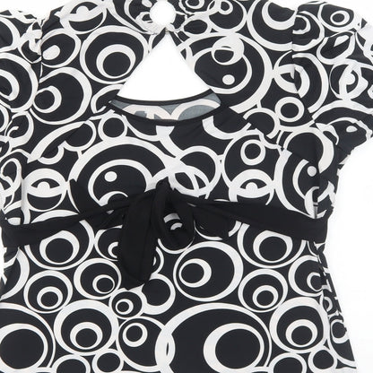 Womens UK Size XL BASSINI Black Basic T-Shirt