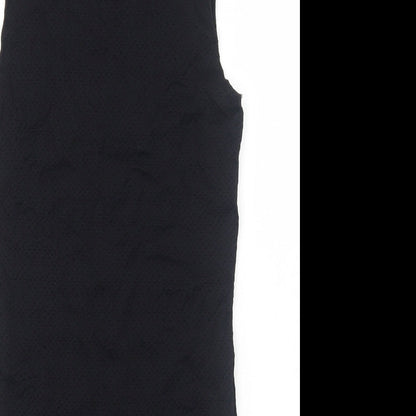 Topshop Womens Black Nylon A-Line Size 8 Round Neck Pullover