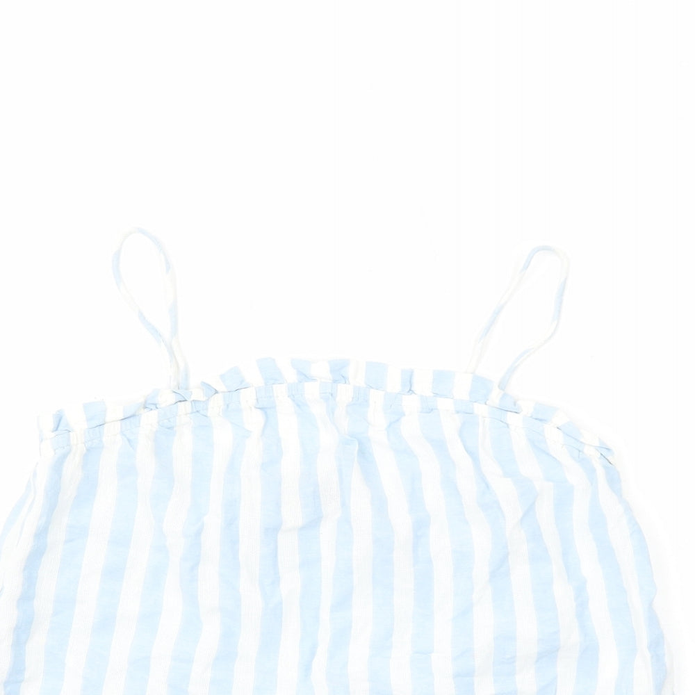 Womens UK Size 8 New Look Blue Cropped Tank