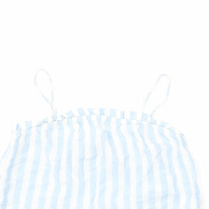 Womens UK Size 8 New Look Blue Cropped Tank