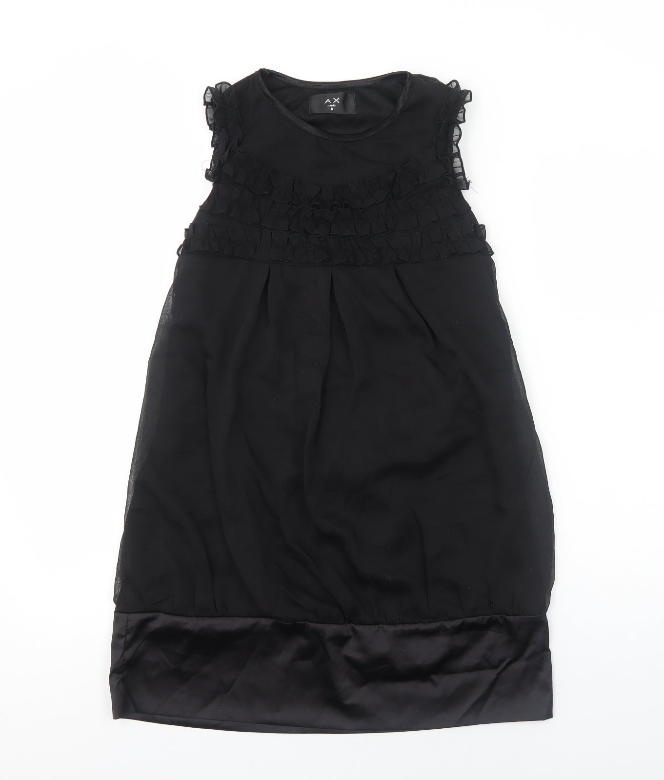 AX Paris Womens Black Polyester A-Line Size 8 Round Neck Pullover