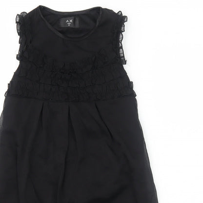 AX Paris Womens Black Polyester A-Line Size 8 Round Neck Pullover