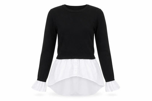 Womens UK Size 8 QED London Black Basic Blouse