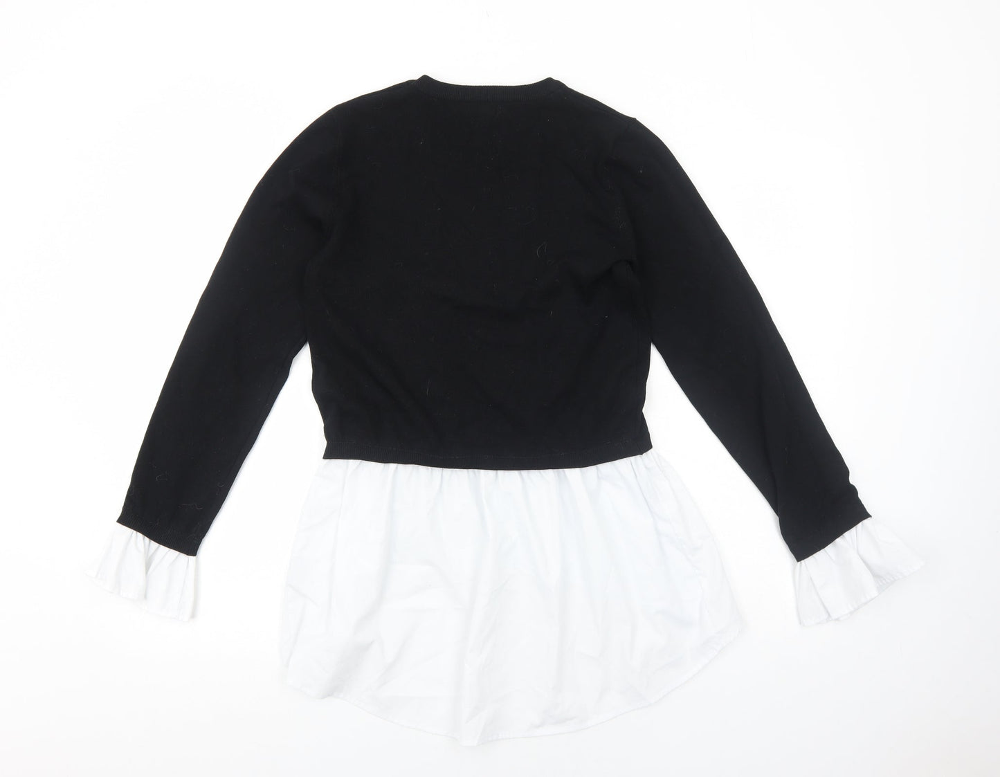 Womens UK Size 8 QED London Black Basic Blouse