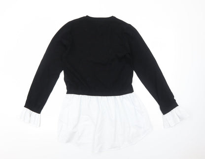 Womens UK Size 8 QED London Black Basic Blouse