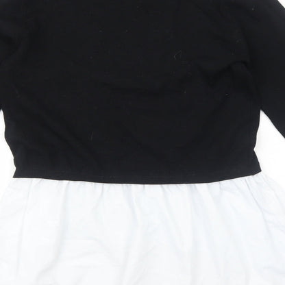 Womens UK Size 8 QED London Black Basic Blouse