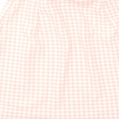H&M Womens Pink Check Polyester A-Line Skirt Size XS