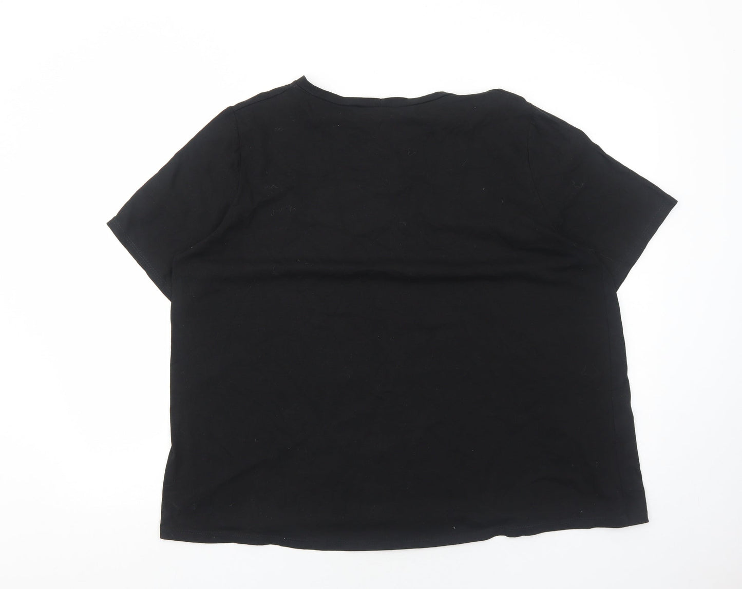 Womens UK Size 2XL Preworn Black Basic T-Shirt